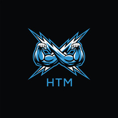 HTM  Fitness Logo. HTM Company logo design for entrepreneur and business. HTM Sports Branding Design best icon.
