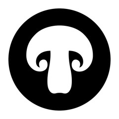 black and White illustration of mushroom icon