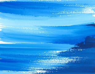 Abstract blue watercolor painting