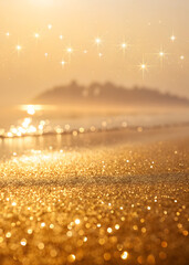 Golden glitter texture with sparkling light and luxury effect