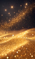 Golden glitter texture with sparkling light and luxury effect