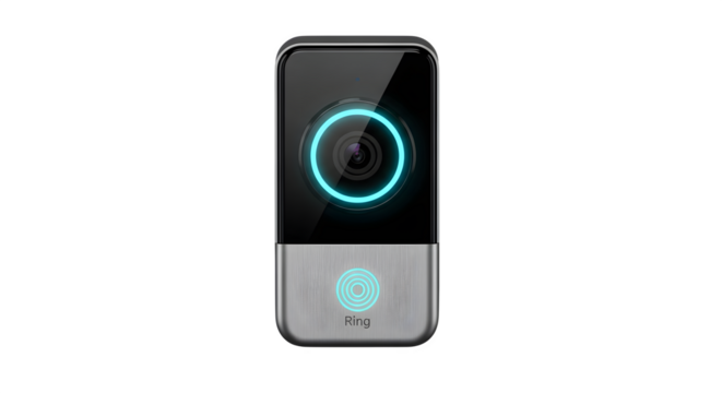 Smart doorbell with a camera isolated on transparent background, providing a modern and secure way to monitor your homes entrance with convenience