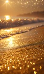 Golden glitter texture with sparkling light and luxury effect