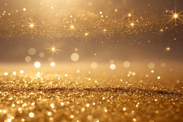 Golden glitter texture with sparkling light and luxury effect