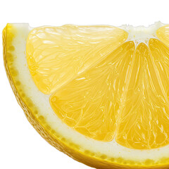 Vibrant Yellow Lemon Slice with Detailed Texture, Isolated on Transparent Background, Perfect for Food Packaging Design, Citrus Theme, Summer