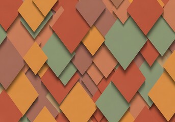 Arrangement of earthy tone square papers creating a playful layout