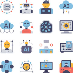 Flat business and finance icons set for web and mobile apps