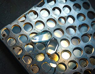Metal tray with clear objects