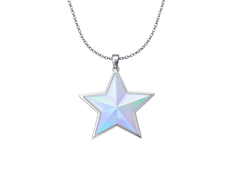 Minimalist Iridescent Star Necklace PNG