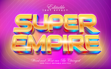 Super Empire 3D editable text effect style