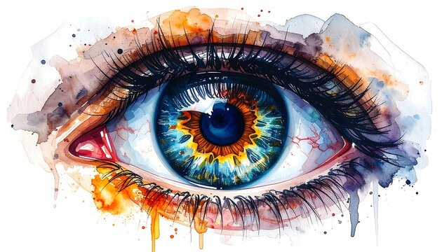 Watercolor eye art
