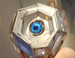 Metallic orb with eye