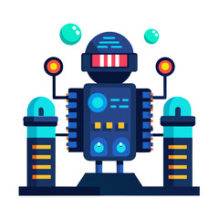 Futuristic robot with glowing elements technology science fiction