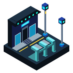 Futuristic underground parking structure building