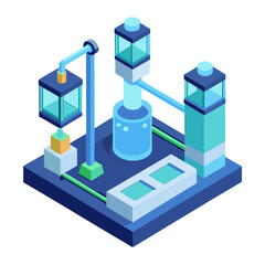 Futuristic water purification system industrial