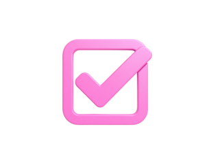 Minimalist Pink Check Mark PNG