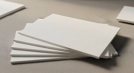 A stack of white foam boards arranged in a fanned-out pattern, suggesting a creative or crafting project, construction material, or artistic presentation for various applications