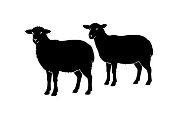 Sheep standing silhouette illustration