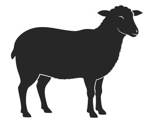 Sheep standing silhouette illustration