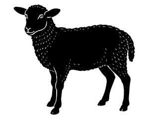 Sheep standing silhouette illustration