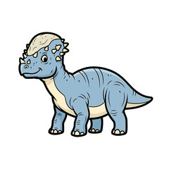 Naklejka premium Cartoon illustration of a Pachycephalosaurus dinosaur.