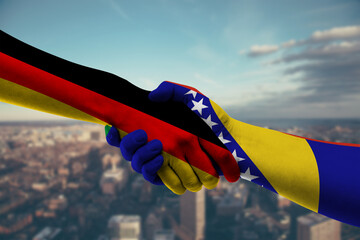 Shaking hands Germany and_Bosnia and Herzegovina
