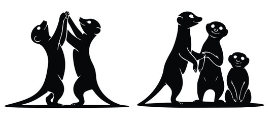 Silhouette of avector illustration in simple black outline style