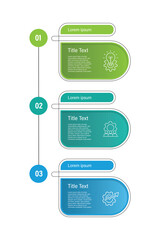 Modern infographic template. 3 step vertical columns with line process.