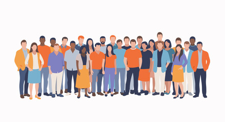 Naklejka premium Diverse group of professionals standing together, ready for collaboration and success in any modern setting.