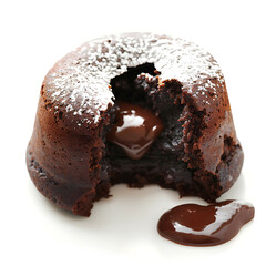 Chocolate lava cake with molten center and powdered sugar topping