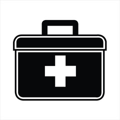 First aid kit icon isolated on white background for medical assistance
