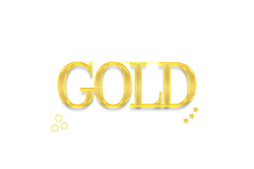 Gold transparent 3d text style
