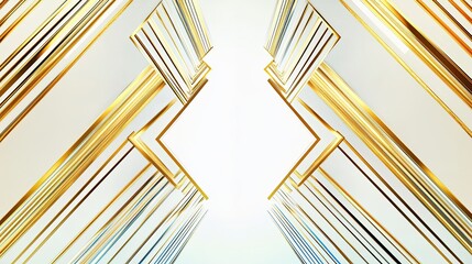 Modern luxury geometric background. Gold and white design.