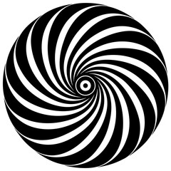 Black and white swirling vortex pattern abstract bold