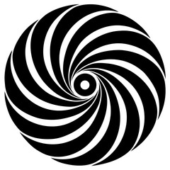 Black and white swirling vortex pattern abstract bold