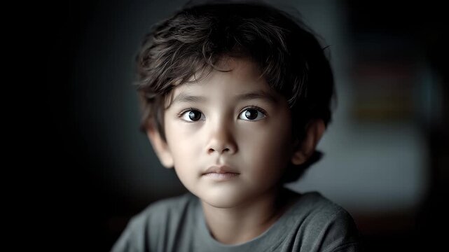 Close-up of a Pure Child's Deep Eyes