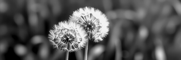 Dandelion fluff sways in the gentle breeze
