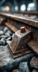 Close-up of rusty railway track joint (1)