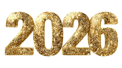 3D 2026 PNG Transparent Numbers for New Year Designs