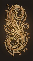Elegant Golden Swirl Flourish Design Element Vector Graphic for Website and Print Projects