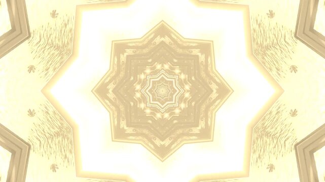 AI-generated abstract of radiant golden star patterns glowing in symmetrical geometric harmony