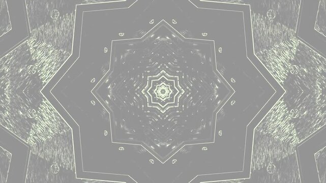 AI-generated abstract of a pale starburst mandala formed with textured lines and geometric harmony