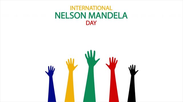 Nelson Mandela Day hands, art video illustration.