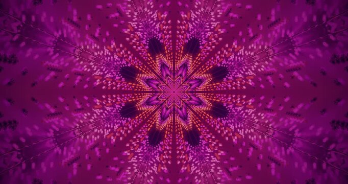 AI-generated abstract purple and orange kaleidoscopic pattern with intricate geometric shapes