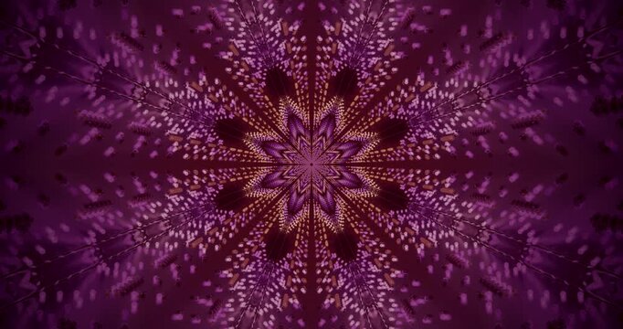 AI-generated abstract features a symmetrical purple and brown starburst pattern with glowing dots