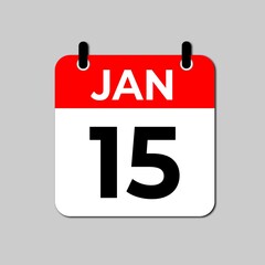 January 15 Day Calendar Vector illustration | January day Calendar Page