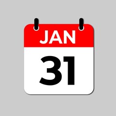 January 31 Day Calendar Vector illustration | January day Calendar Page