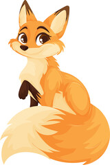 Fototapeta premium Cartoonish Feline Creature, Expressive Eyes, Rich Orange Palette, Delicate Texture.