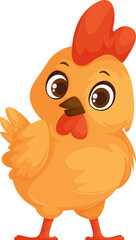 Orange Bird with Wide Eyes, Soft Feathers, and Bright Red Crest, Posing on White.