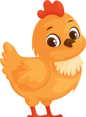 Orange Plumage. An Illustration of a Juvenile Avian Creature, Adorable and Playful.